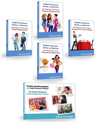 English Grammar Book, Story Book Rules Exercises, Conversation Dialogues, Progressive Continuous